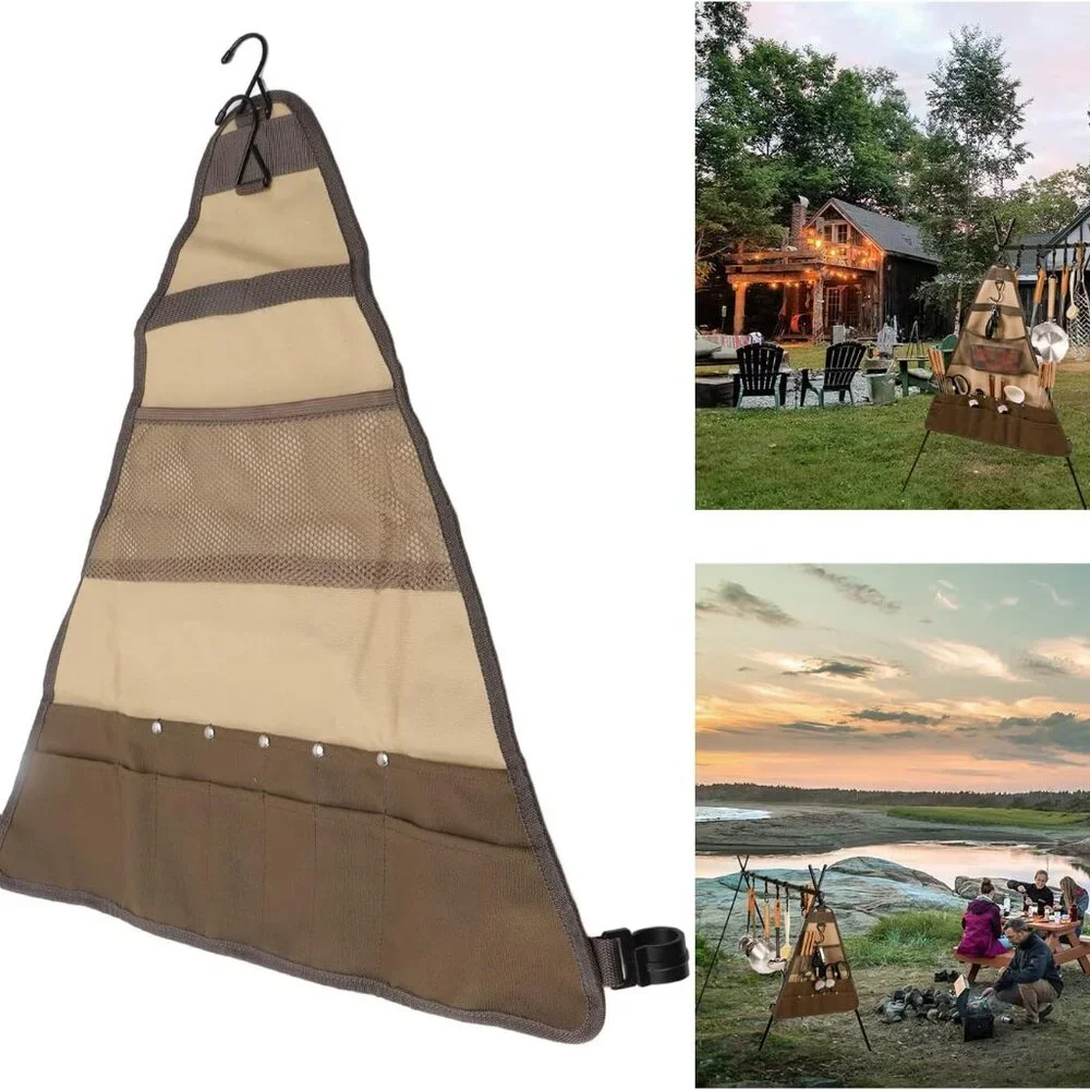 Multi-functional Camping Tableware Storage Bag Canvas(1 Pack)